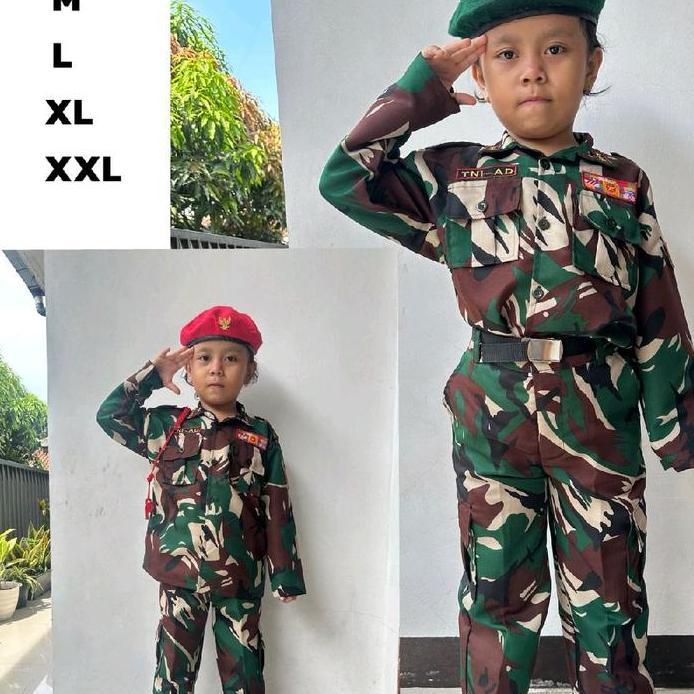 Ready Seragam Baju Profesi Anak Angkatan Darat Laki - Laki Perempuan