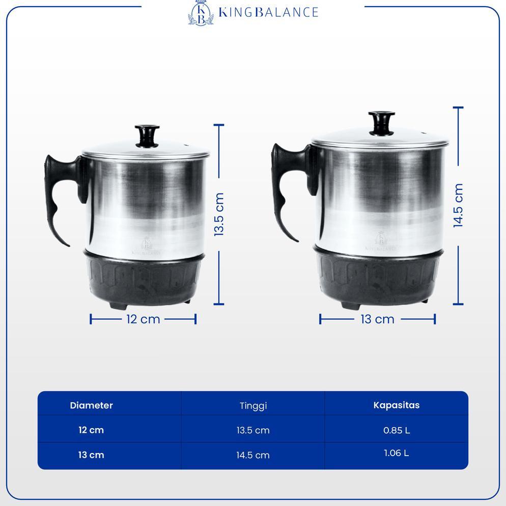 HOT PRODUCT King Balance Teko Listrik Pemanas Stainless Steel 400 Watt BPA Free Mug Elektrik Low Wat