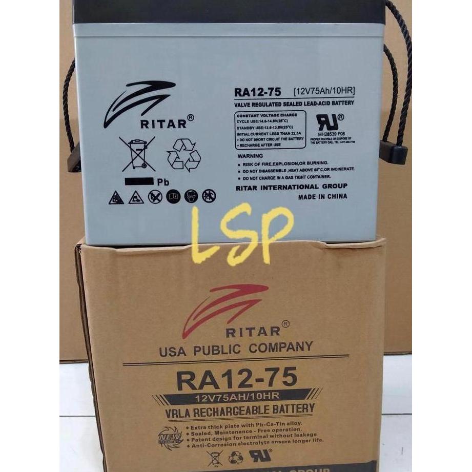 TERLARIS - Aki Ritar Power VRLA RA12-75 12V 75Ah Aki Kering