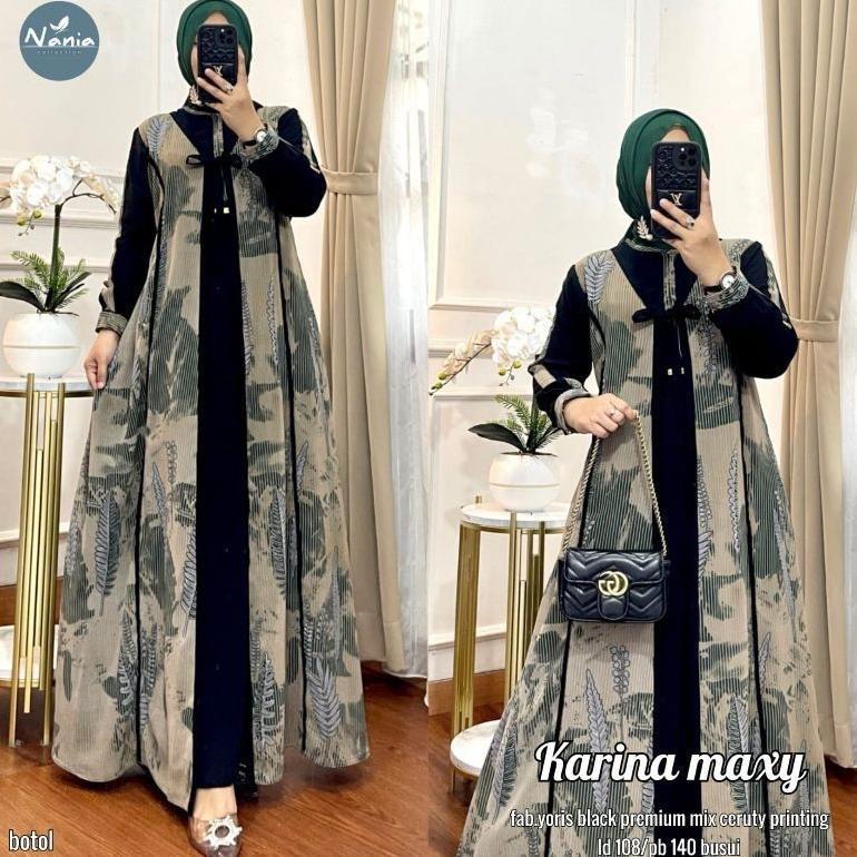 Bergaransi Karina Maxy / Karina Dress / Gamis Karina / Standart & Jumbo (Label Madani)