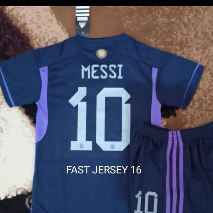 TERMURAH - Jersey ARGEN KIDS ANAK Away PD QATAR 2022 Grade Ori + NAMESET