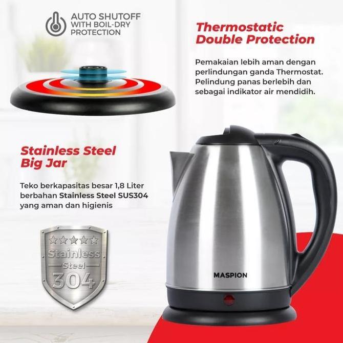 Freshmint- Electric Kettle / Teko Listrik Maspion Mek-1802 Ks / Mek1802Ks