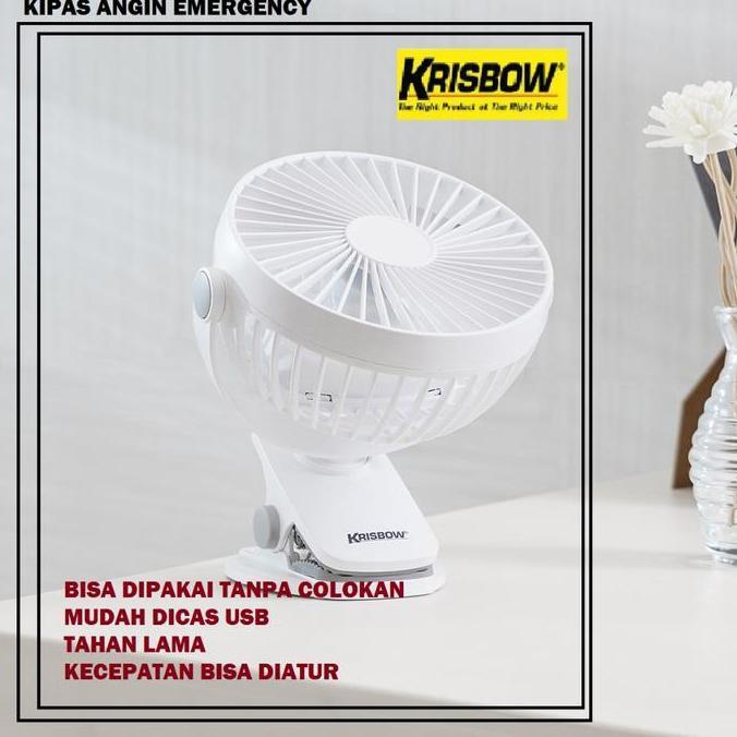 Allthebest- KRISBOW KIPAS ANGIN EMERGENCY TANPA LAMPU LED KIPAS ANGIN MATI LAMPU