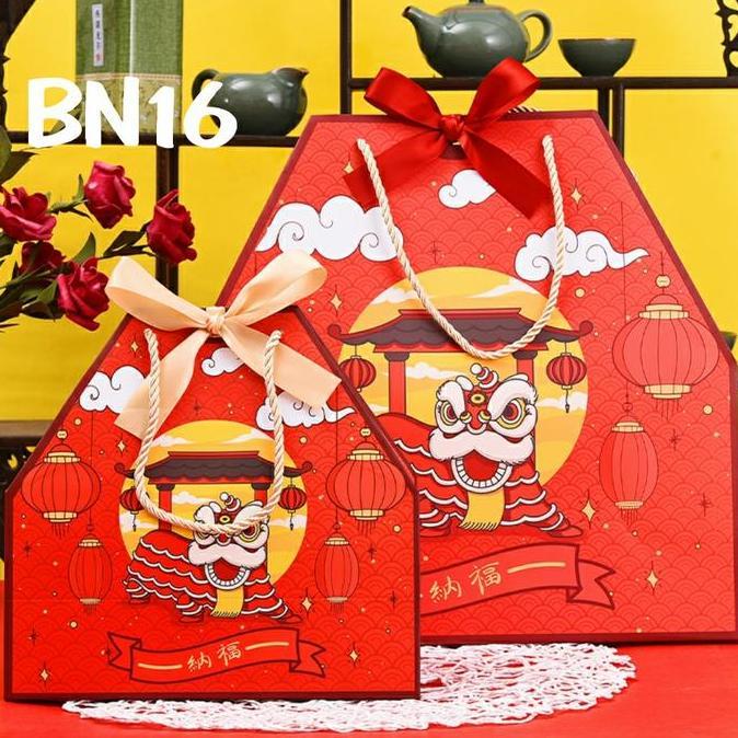 +%+%+%] Kotak Paperbag Imlek BN16 Kotak Nastar Cookies Kemasan Sincia Imlek