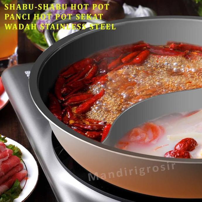 Panci Hot Pot Sekat * Shabu-Shabu Hot Pot * Wadah Stainless TA