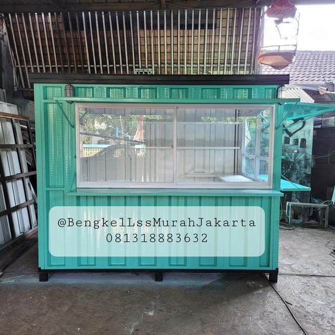 Terlaris Booth Container / Gerobak Kontainer Knockdown 2.5X1.5X2