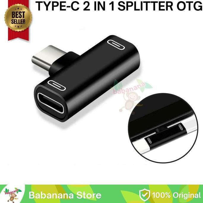 OTG Splitter 2 in 1 Type-C Output Gaming Cabang Tipe C Cabang