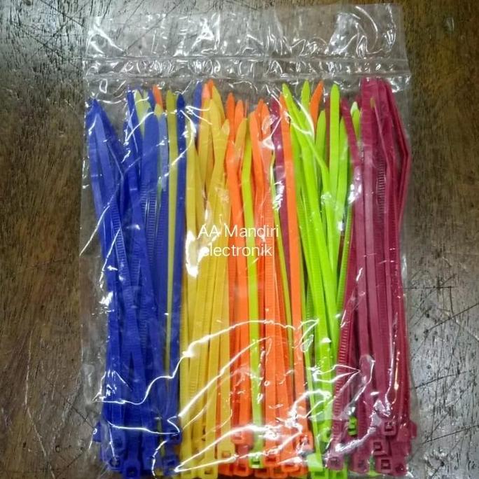 Ready kabel ties kabel ikat 10cm warna warni
