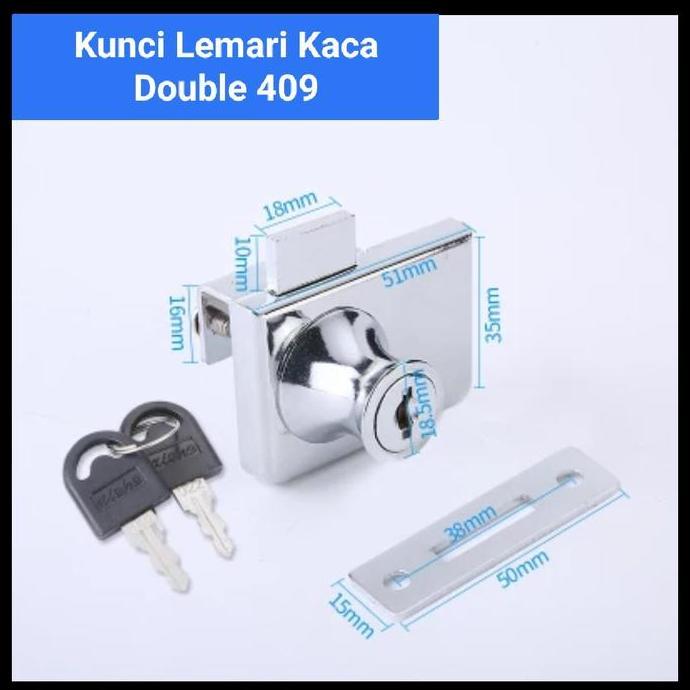 '' SIS KUNCI LEMARI KACA JEPIT DOUBLE //