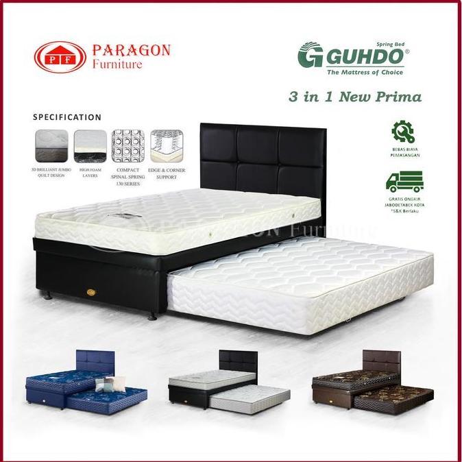 OK GUHDO SPRING BED 3IN1 NEW PRIMA 90 100 120 140 160 180X200 HB CASERTA SET - KASUR SPRINGBED SORON