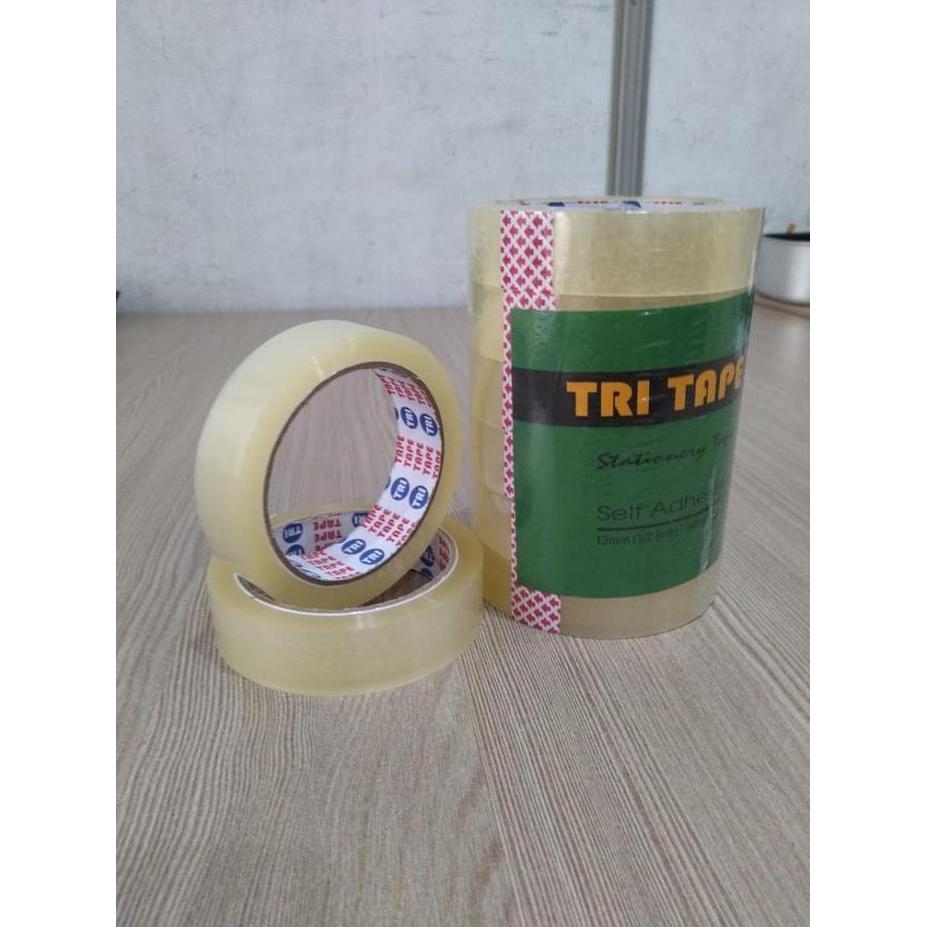 Ready stock LAKBAN TRI TAPE F/G CLEAR 24MM X 72Y X 41UM