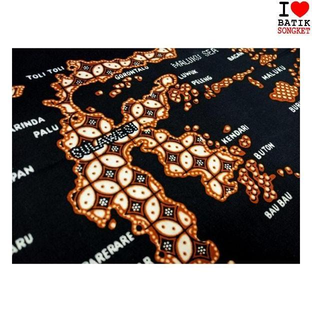 KAIN BATIK MOTIF PETA INDONESIA NUSANTARA PAJANGAN HIASAN DINDING SOUVENIR SUVENIR OLEH-OLEH JAKARTA