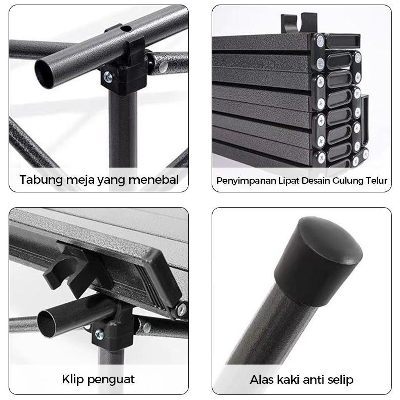 Uhouse Set Kursi Lipat & Meja Camping / Set Perlengkapan Camping Outdoor