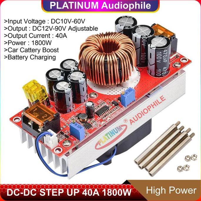SPORTOV DC-DC Step Up 1800W 40A Boost Converter High Power Stepup Modul DC-B1800W