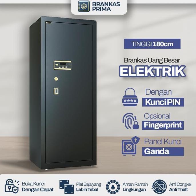 Terlaris [Bergaransi] Brankas Besar Baja 80 - 120Cm Safetybox Brangkas Uang, Emas, Dokumen Anti Mali