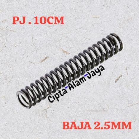 MVRO Per Spring Tekan 2.5 mm Baja Panjang 10 cm