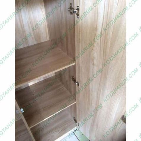 lemari kayu anak kost kosan 2 pintu baju pakaian pendek 120 cm bandung