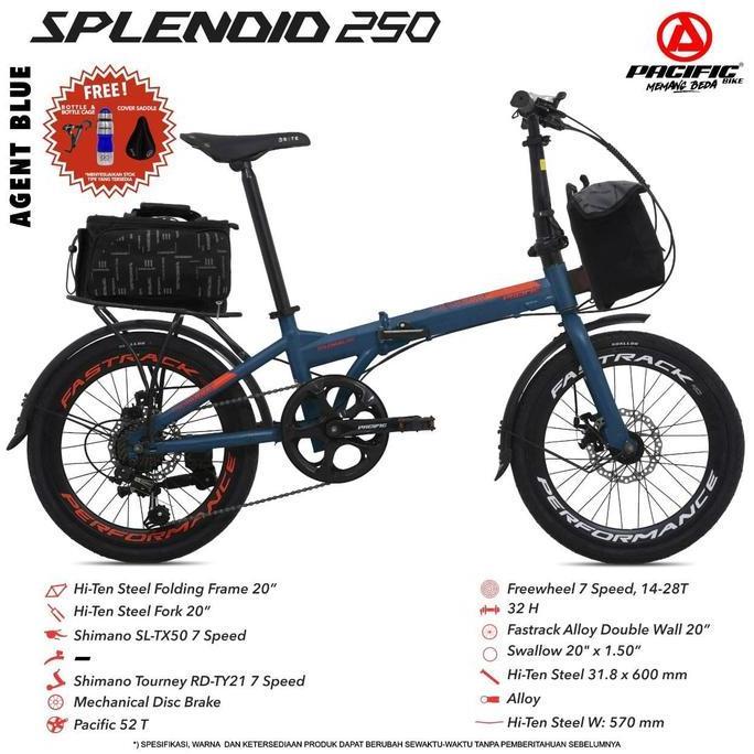 Terlaris Sepeda Lipat 20" Pacific Splendid 100 7 Speed