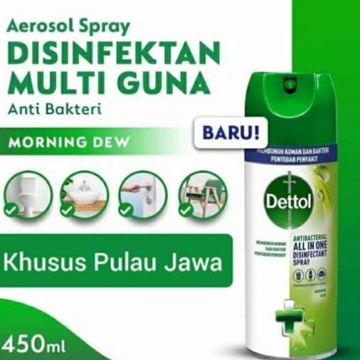 Dettol Disinfectant Spray 450ml Hijau Biru Botol Aerosol Anti Bakteri