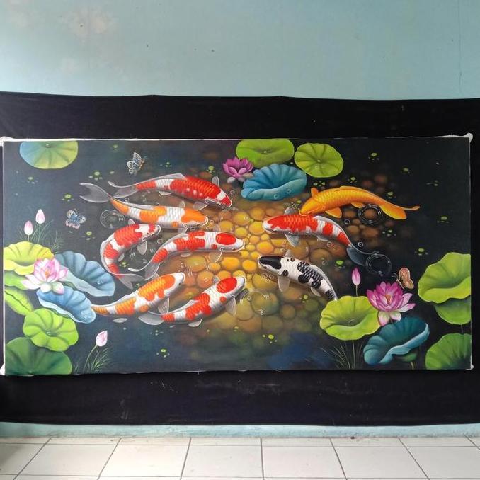 Terlaris Lukisan Ikan Koi 3D