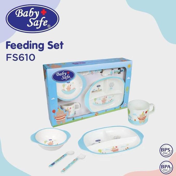 TERLARIS - BABY SAFE FEEDING SET RABBIT BEAR BLUE FS609 / FS610 / FS606 / ALAT MAKAN BAYI/ TEMPAT MA