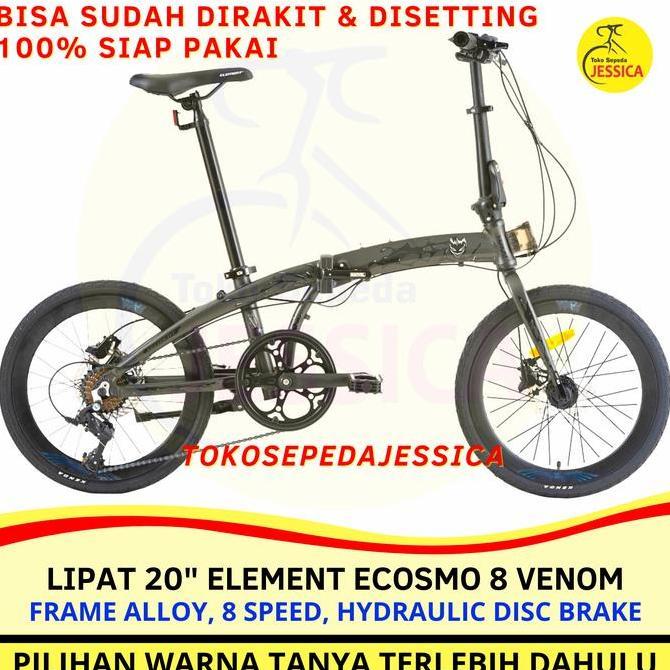Terlaris Sepeda Lipat 20 Element Ecosmo 8X Disc Brake Murah
