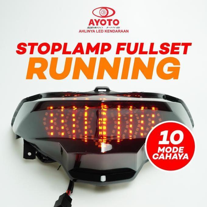 (LIVE) AYOTO Stoplamp Full Set Running Motor Vario Beat FI/ESP & Deluxe LED Kualitas Tinggi Plug and