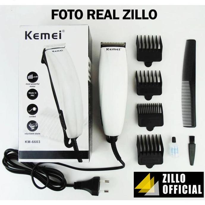 Kemei Mesin Cukur Rambut Listrik Alat Pencukur Rambut Bonus Gunting Sasak Alat Potong Rambut Zillo