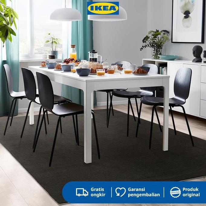 IKEA BUSSFIL Karpet Bulu Tipis Abu Tua 120x180cm Furniture Kain Karet