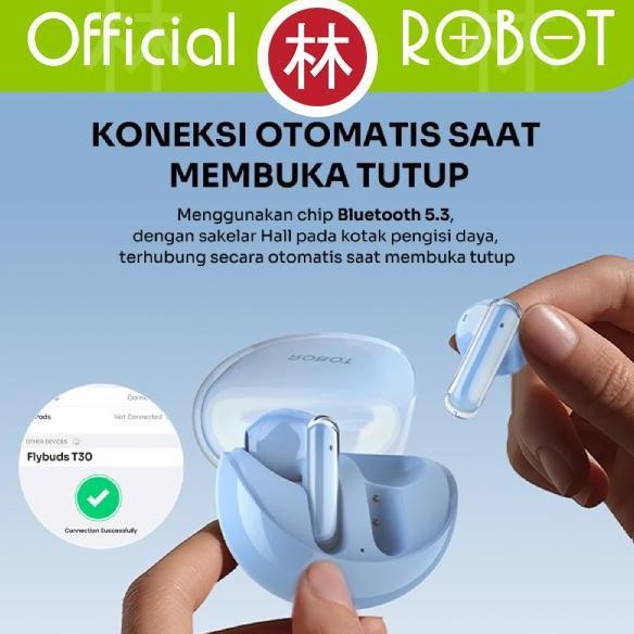 Robot Flybuds T30 Tws Wireless Earphone With Transparent Case Headset Bluetooth 5.3 New T30