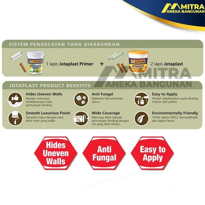 CAT TEMBOK INTERIOR JOTUN JOTAPLAST 18 LITER 26 KG / 1 PAIL CUSTOM WARNA TINTING