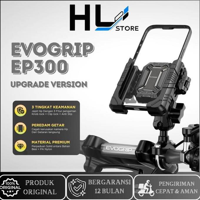 2KANG_RESI89 - EVOGRIP EP3 HOLDER HP MOTOR ANTI GETAR JEPIT OTOMATIS GAGANG BESI ROTASI 72 TIPESTANG