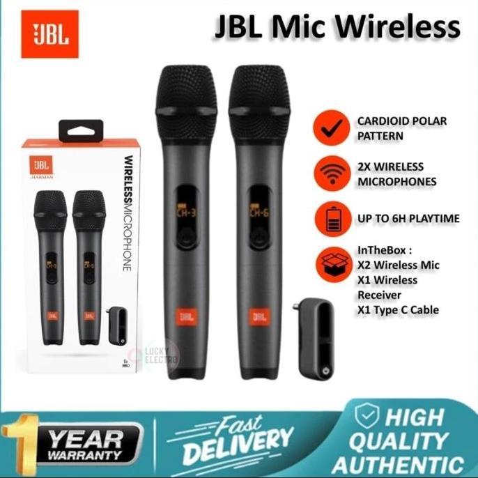WARUNGLEKYANTO - JBL MICROPHONE WIRELESS 2 MIC PROFESIONAL MIC KARAOKE WITH RECEIVER  - MIC PARTYBOX