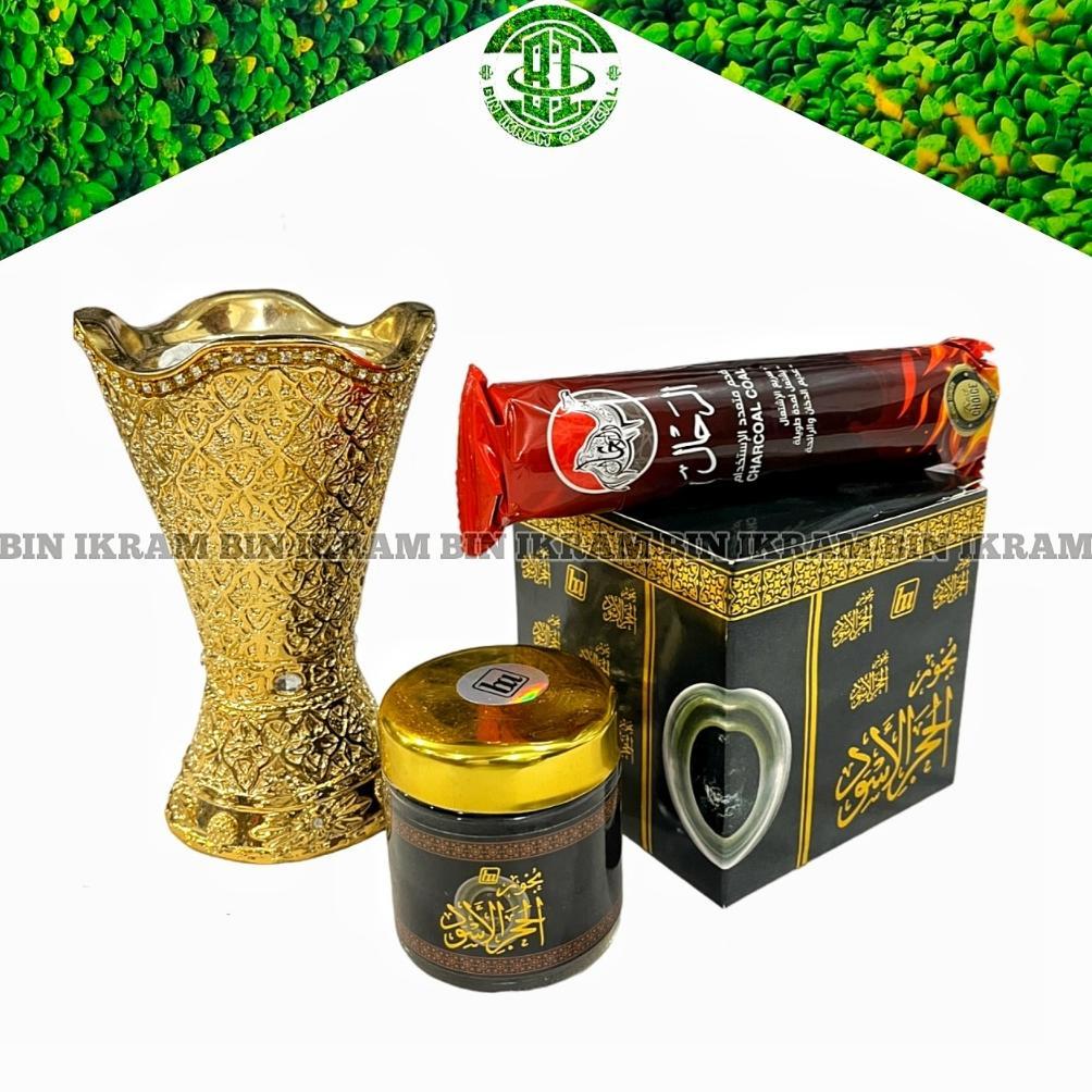 Paket Bukhur Hajar Aswad Tempat Buhur Mabkhara Gold Bakhoor Hajar Aswad Paket Buhur Hajar Aswad