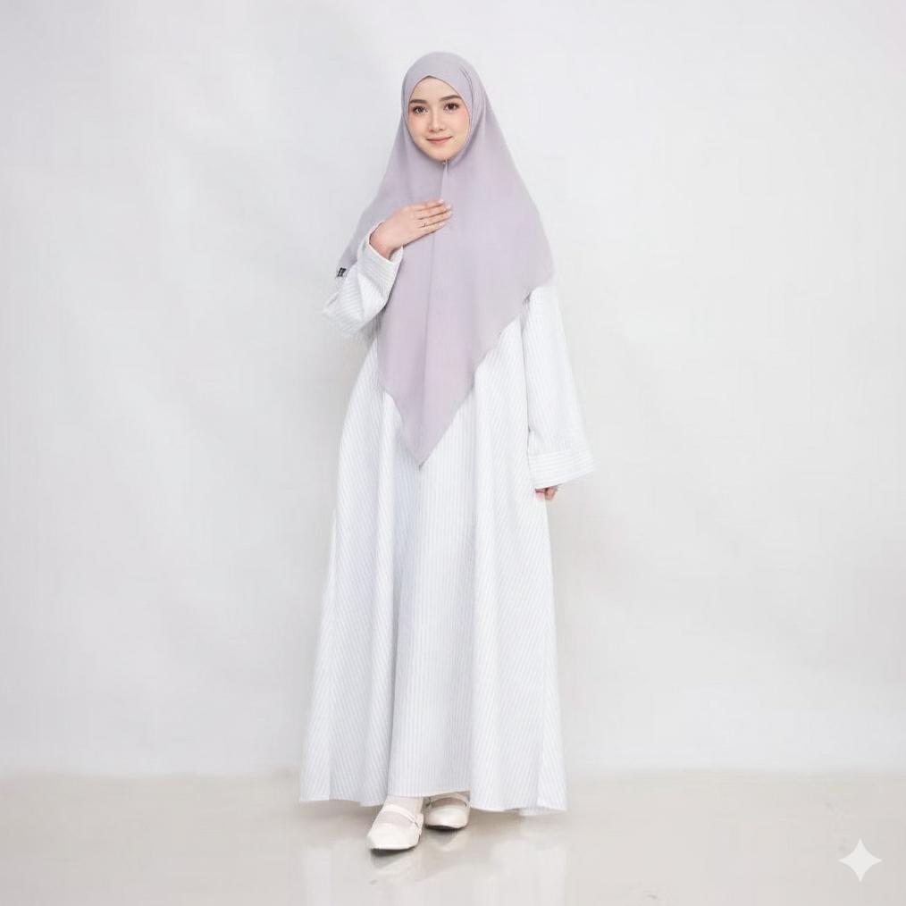 Limited Abaya Khalila Motif Salur Premium Abaya Lebaran Abaya Haji Dan Umroh