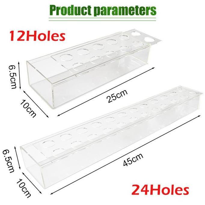 PROMO Vas Bunga Akrilik Persegi Modern - Wadah Hiasan Meja Minimalis 25cm/45cm Tempat Artificial Flo