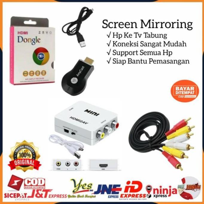 New- [COD] PAKET LENGKAP ANYCAST MIRRORING DARI HP KE TV TABUNG / ANYCASH DONGEL MIRACAST WIFI / PEN