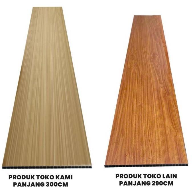 Wallpanel Polos WPC/ Wall Panel Polos PVC/ Wallboard Dinding 3.0 Meter x 40 Cm