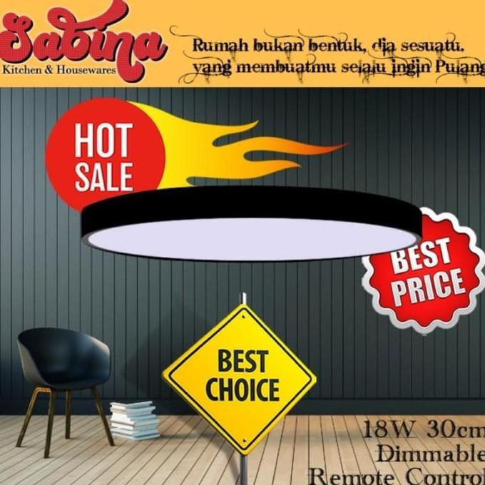 MVRN Lampu Plafon LED Bulat Minimalis Dimmable Remote Pengaturan Cahaya