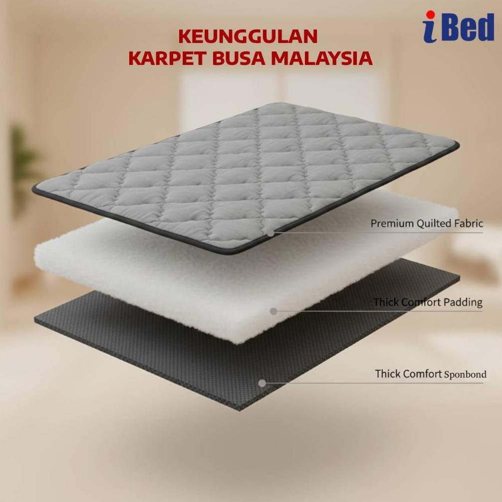 HOT SALE Ibed Karpet Busa Malaysia Quilting Motif Polos Aesthetic