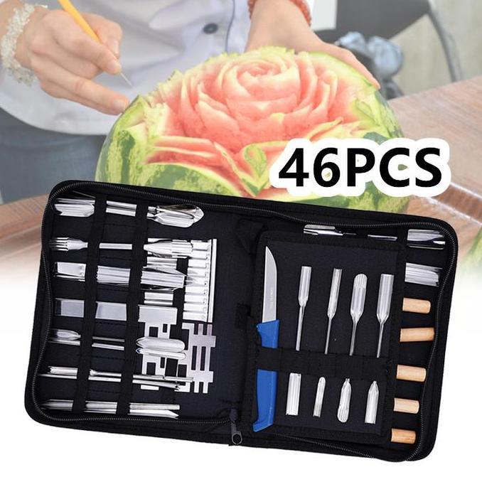 KIAMU Pisau Ukir Buah Isi 46pcs / Pisau Garnis / Alat Ukir Buah
