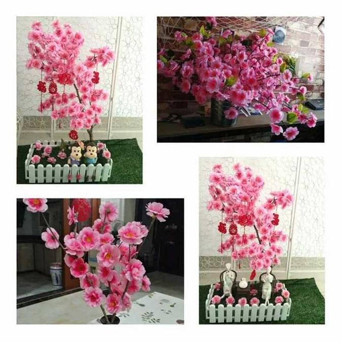 Bunga Meihwa Tabur Dekorasi Imlek Meihwa Bunga Kain Sakura Pink Murah Terlaris