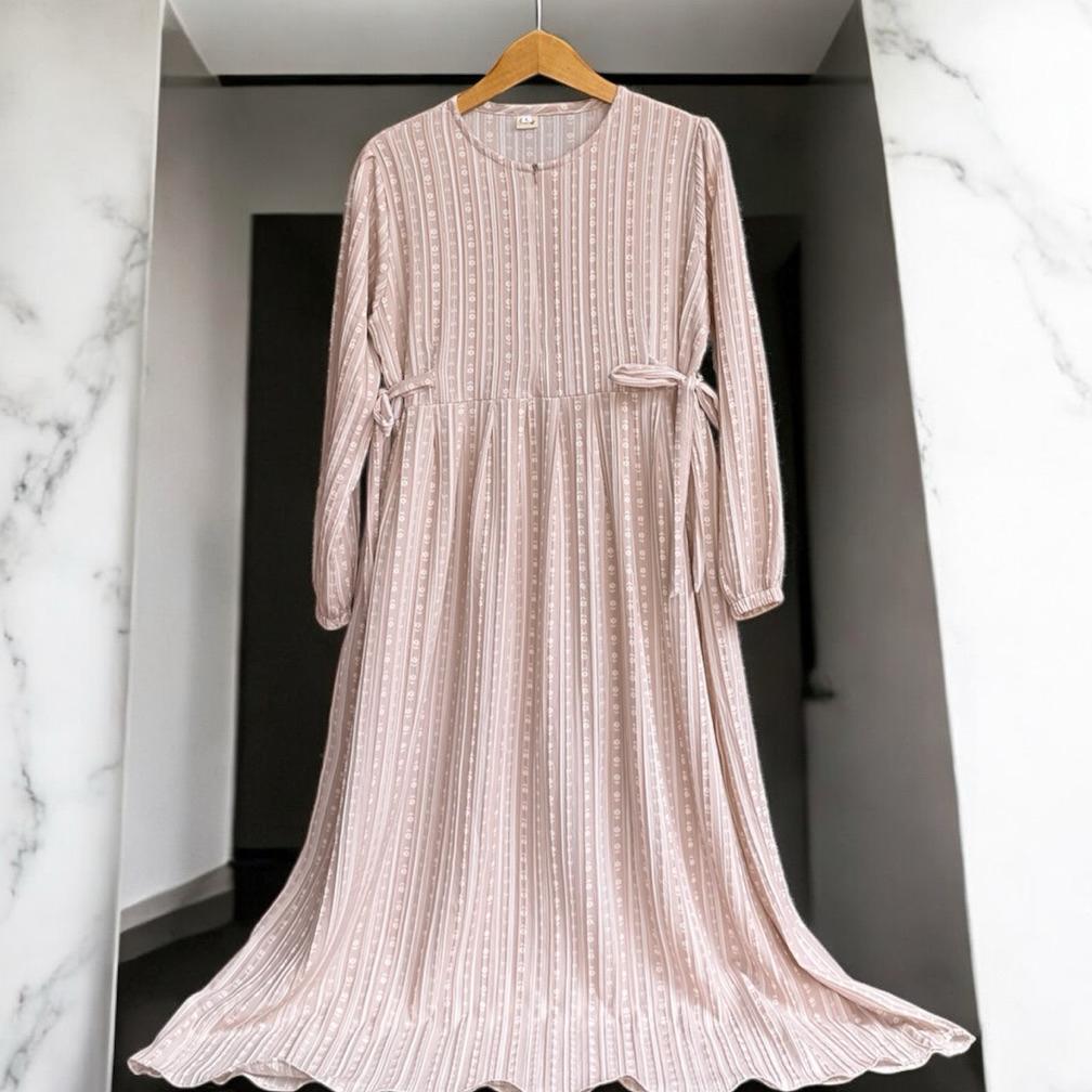 RECOMMENDED AURORA DRESS BUSUI CRINKLE MOTIF BUNGA MAXI MIDi