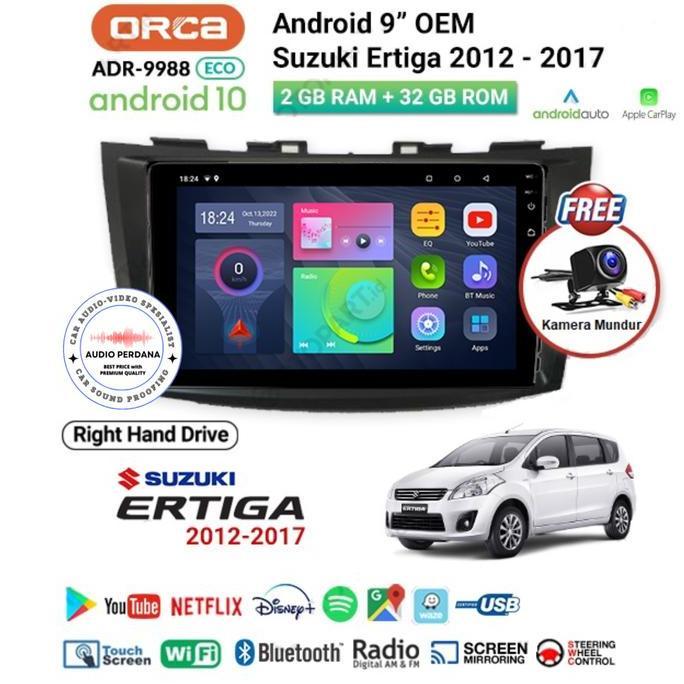Head Unit Android Ertiga-Swift 2012-2017 ORCA 9988 ECO 9" Carplay