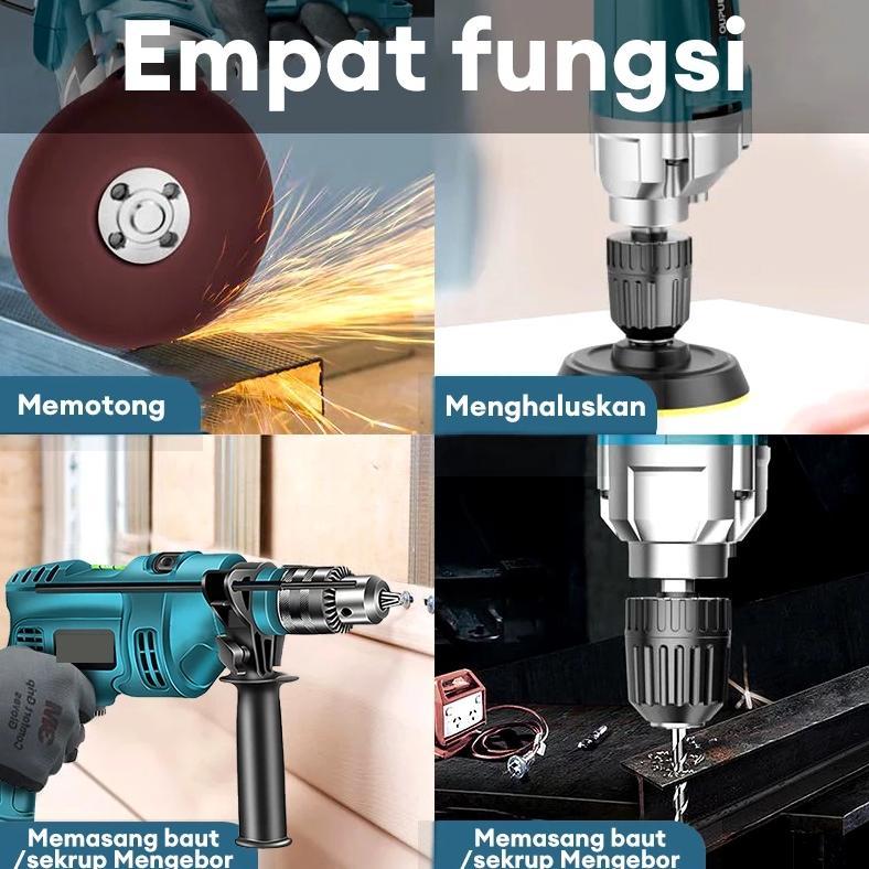 BEST SELLER 2 IN 1 BOR DAN GERINDA / MESIN BOR LISTRIK / MESIN GERINDA LISTRIK / BOR 10MM / MESIN GE