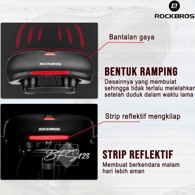 ROCKBROS AQ6090 Sadel Sepeda Empuk With Reflektive Light Original Jok Sepeda MTB Sadel Sepeda MTB Ou