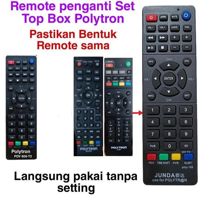 Ready Remote STB Polytron PDV 600 / PDV 610 DVB T2 JUNDA POLY 105