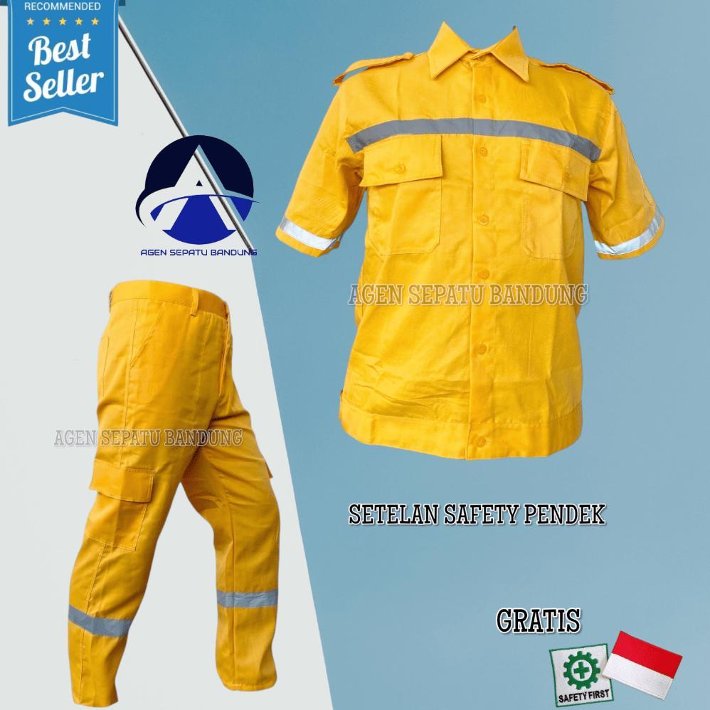 DISKON GROSIR WEARPACK SAFETY MODEL SETELAN BAJU LENGAN PENDEK + CELANA KATELPAK / WERPAK / WEARPAK