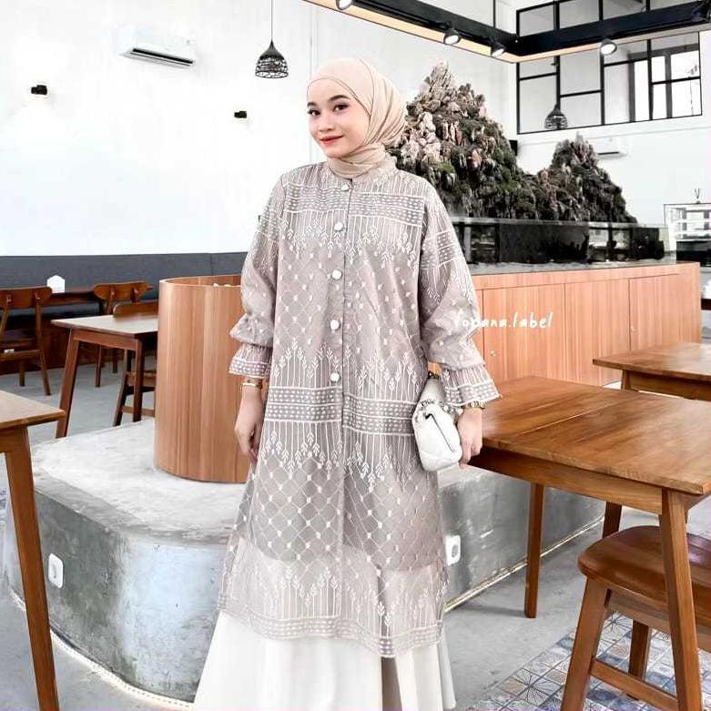 original aluna tunik tulle brukat sapto muslim wanita kondangan lamaran terbaru