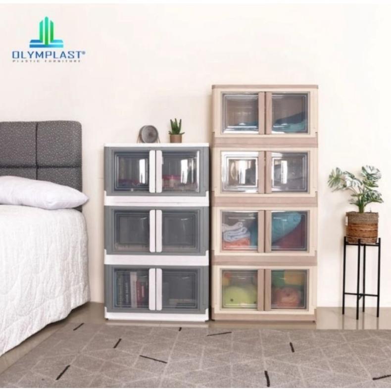 Olymplast folding storage / rak serbaguna / Box container lipat + roda